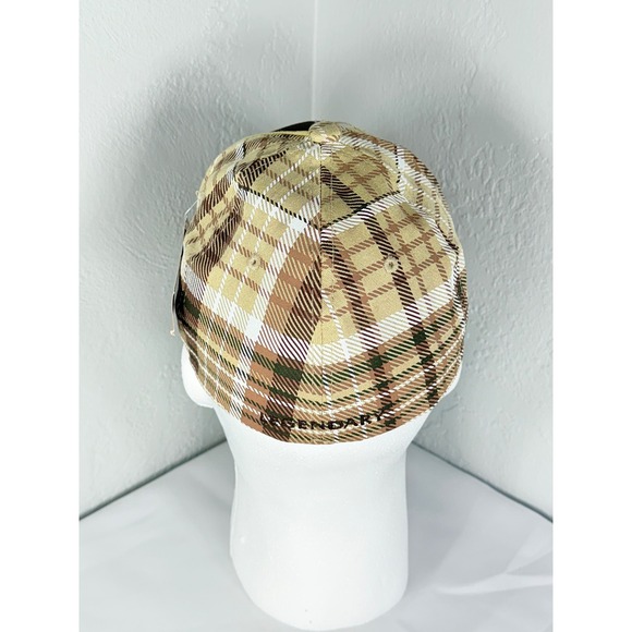 Legendary Whitetails Stretch Fit Hat Cap M/L Plaid Buck Deer Brown Beige - Picture 5 of 10